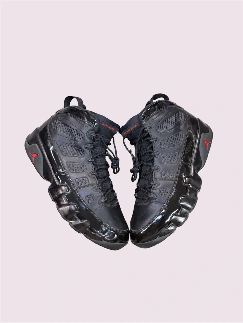 Nike Air Jordan 9 Retro Bred Patent Black Red 2018 302370-014 Men’s Size 12